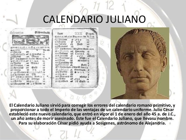 Medida Del Tiempo Ii Calendarios calendario de julio cesar