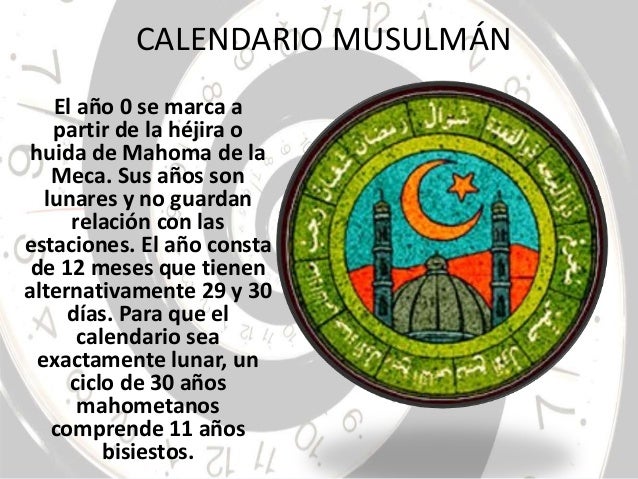 Medida Del Tiempo Ii Calendarios calendario musulman y cristiano