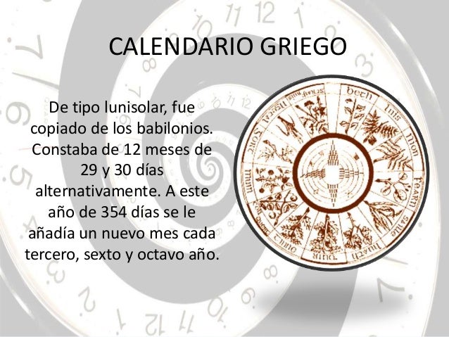 Medida Del Tiempo Ii Calendarios calendario griego