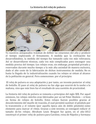 La evolución del reloj de pulsera: ¿Por qué se dejaron de utilizar los relojes  de bolsillo? - Primera parte