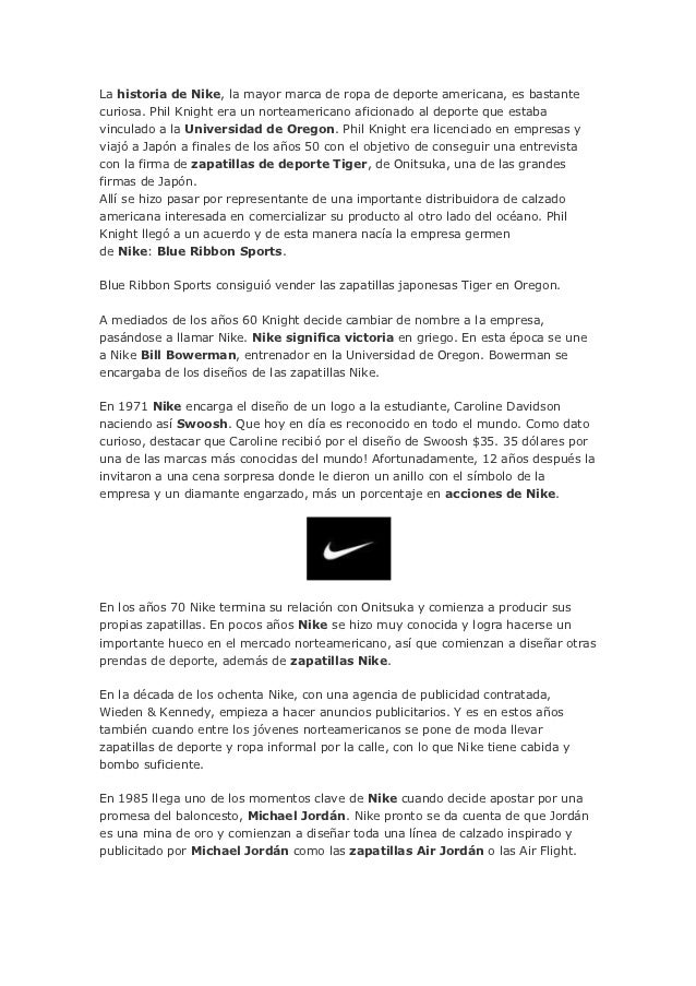 La historia de nike