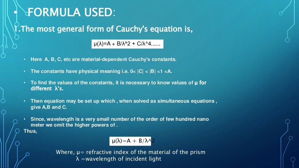 Cauchy's Equation & Cauchy's Constant Explained