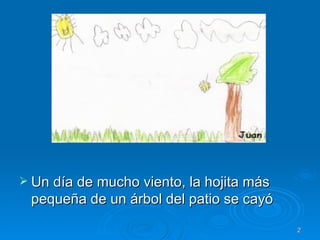 Un día de mucho viento, la hojita más pequeña de un árbol del patio se cayó  