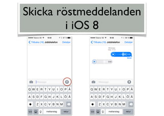 Skicka röstmeddelanden
i iOS 8
 