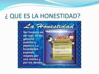 ¿ QUE ES LA HONESTIDAD?