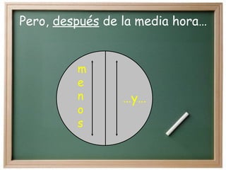 Pero, después de la media hora…


         m
         e
         n       …y…
         o
         s
 