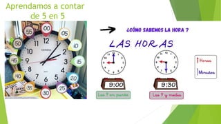 Aprendamos a contar
de 5 en 5
 