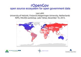 rOpenGov: an R ecosystem for open government data and computational social sciences
