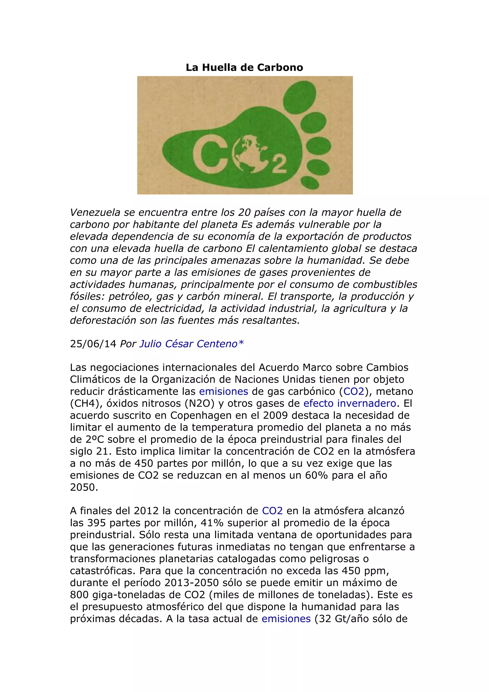 La huella de Carbono | PDF