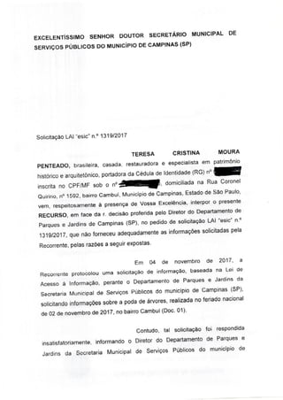 CPFL responde podas Cambuí em 2017