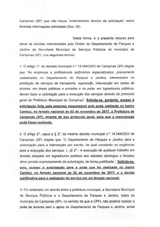 CPFL responde podas Cambuí em 2017