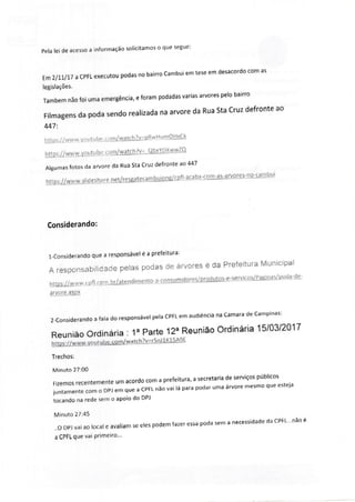 CPFL responde podas Cambuí em 2017