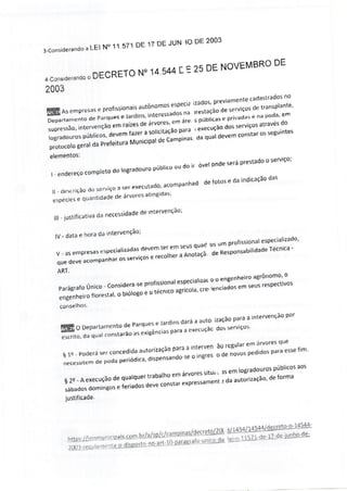 CPFL responde podas Cambuí em 2017