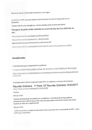 CPFL responde podas Cambuí em 2017