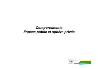 Comportements
Espace public et sphère privée
 