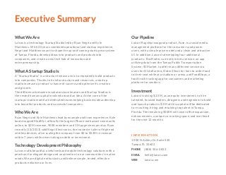 Executive Summary
What We Are
Laicos is a technology Startup Studio led by Ryan Negri and Kyle
Matthews. With 20 years com...