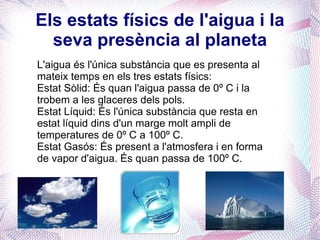 Distribució de l'aigua dolça del planeta. 