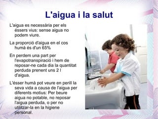 QUÈ ÉS LA HIDROSFERA? La hidrosfera és el conjunt d'aigües que hi ha al nostre planeta: 
