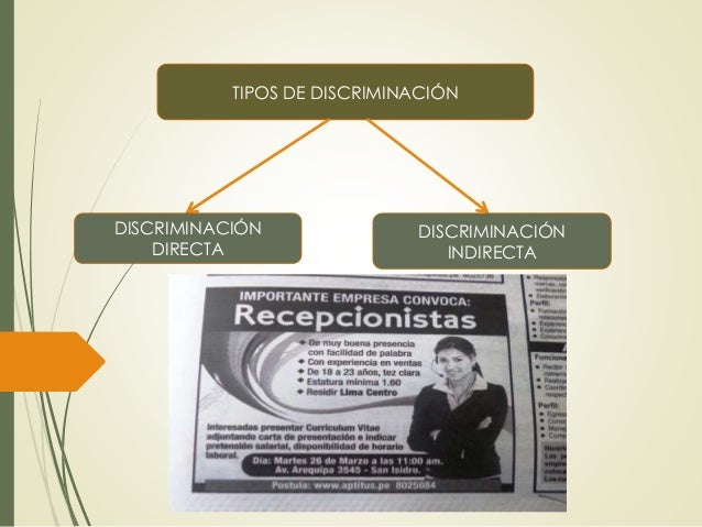 Ejemplos De Discriminacion Indirecta Y Directa productividad.guerreiroweb.com