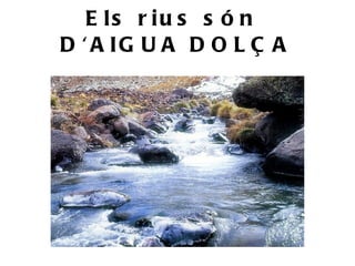 Els rius són  D'AIGUA DOLÇA 