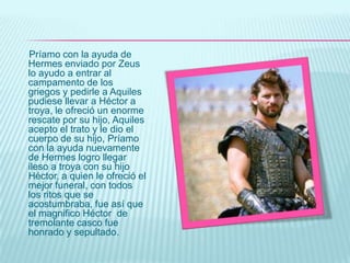 Sentase Ares al lado de Zeus y le reclamo por la ofensa cometida contra el, le replico el comportamiento de Hera su madre mas Zeus repuso que solo el era el culpable de lo que le había ocurrido  y su instinto de lucha lo había heredado de su madre, sin embargo le ordenó a Peón le curase la herida.Al abandonar los dioses la batalla griegos y troyanos continuaron con su lucha, matándose unos con otros.