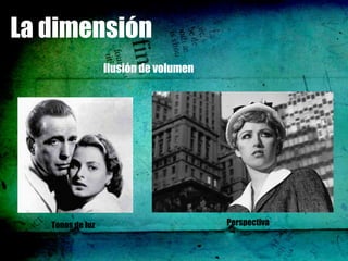La dimensión
                  Ilusión de volumen




   Tonos de luz                        Perspectiva
 
