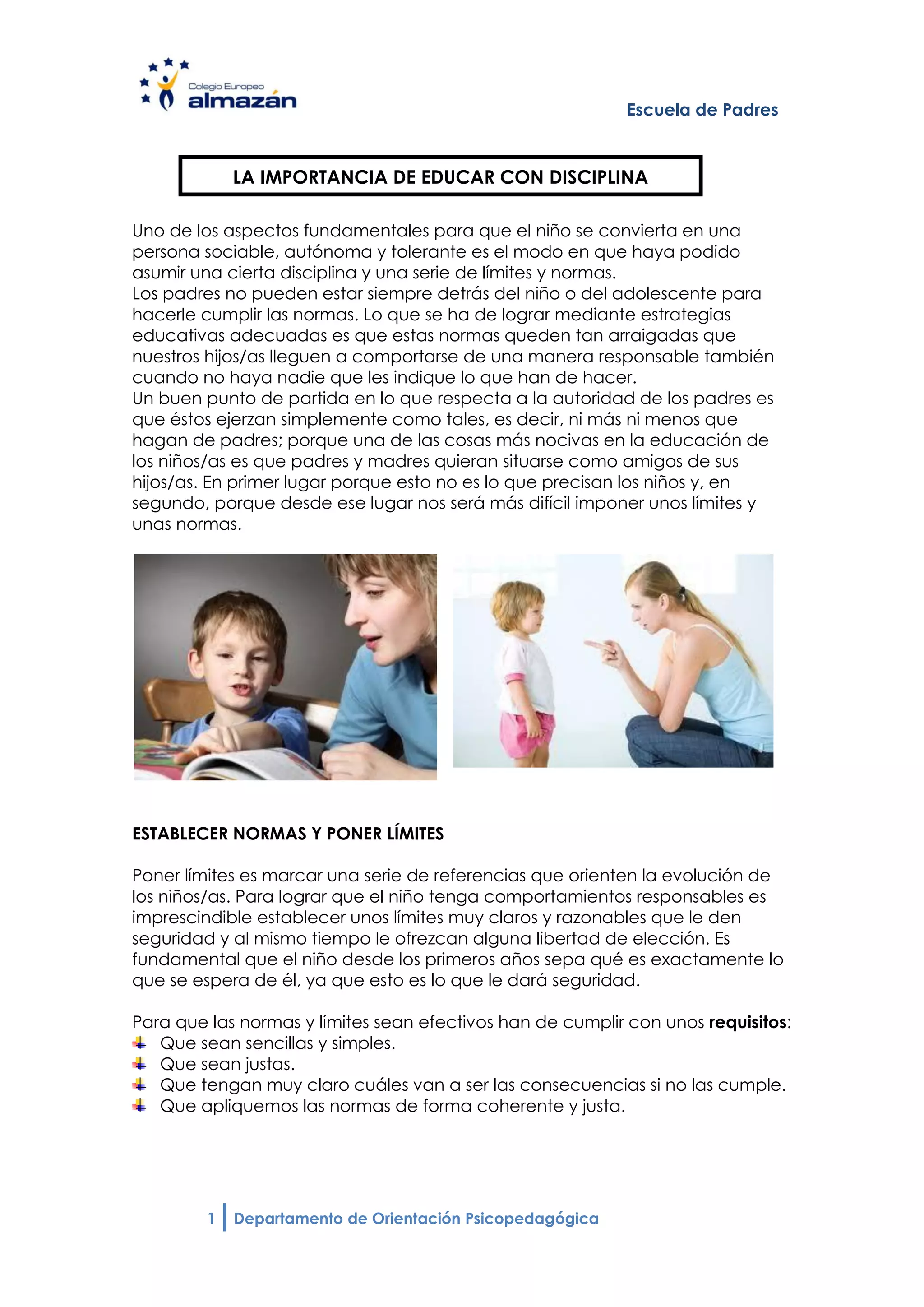 La importancia de educar con disciplina | PDF