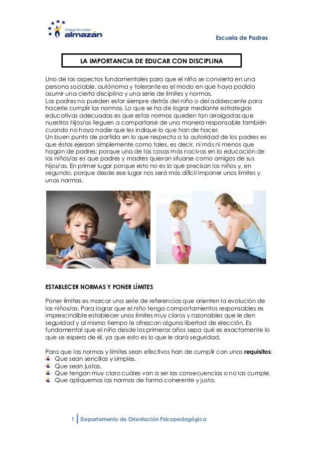 La importancia de educar con disciplina