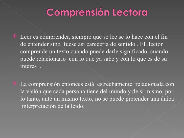La importancia de la comprensión lectora