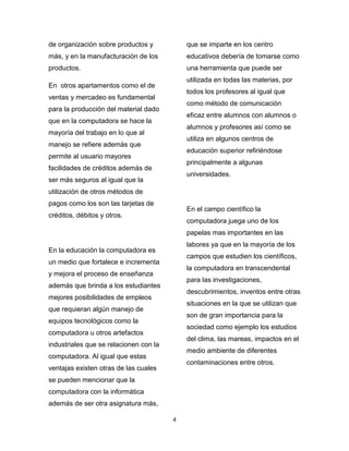 La importancia de la computadora