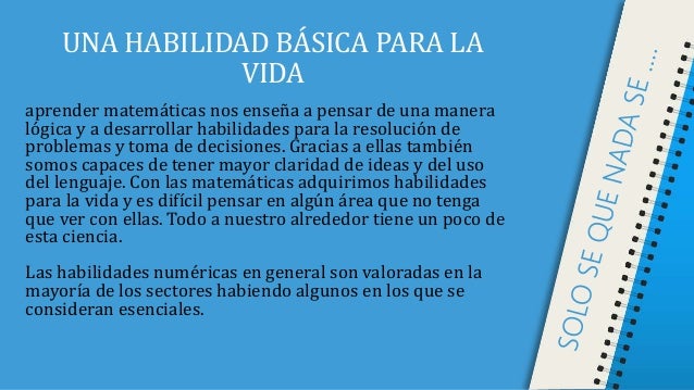 La importancia de la matematica en la vida