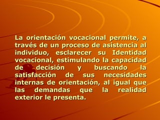 La importancia de la orientación vocacional durante | PPT