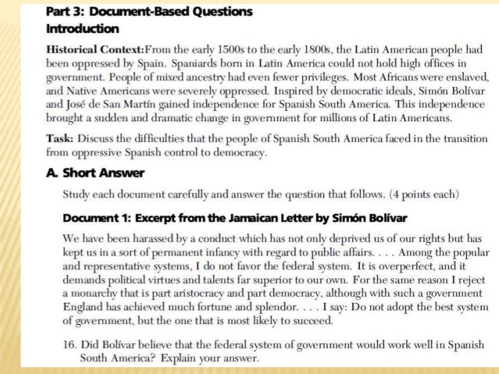 latin american revolutions for independence jamaica letter summary