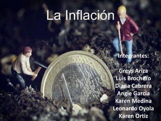 La Inflación

               Integrantes:

             Greys Ariza
            Luis Brochero
            Diana Cabrera
             Angie García
            Karen Medina
           Leonardo Oyola
             Karen Ortiz
 