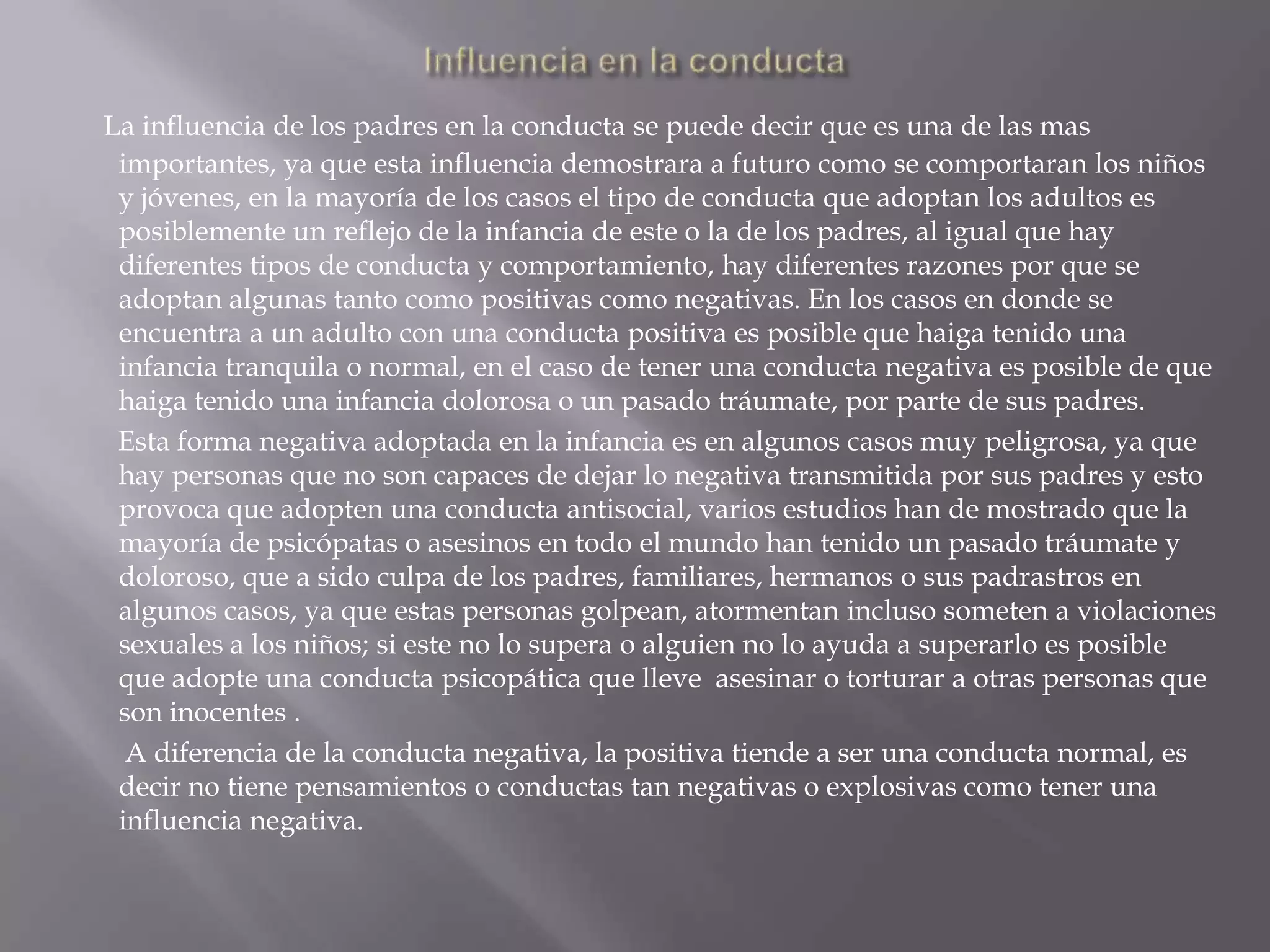 La influencia de los padres en sus hijos | PPTX | Parenting Babies and ...