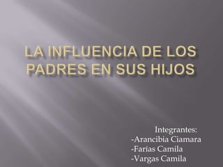 Integrantes:
-Arancibia Ciamara
-Farías Camila
-Vargas Camila
 