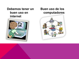 Debemos tener un
buen uso en
internet

Buen uso de los
computadores

 