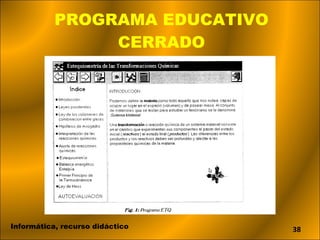 PROGRAMA EDUCATIVO CERRADO Informática, recurso didáctico 