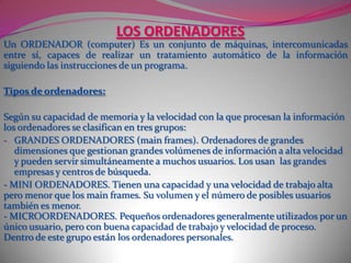 HISTORIACOMPUTADOR Z3Konrad Zuse(1992). El computador Z3, creado por Konrad Zuse, fue la primera máquina programable y completamente automática, características usadas para definir a un computador. Estaba construido con 2200 reléselectromecánicos, pesaba 1000 kg, para hacer una suma se demoraba 0,7 segundos y una multiplicación o división de 3 segundos. Tenía una frecuencia de reloj de 5 Hz y una longitud de palabra de 22 bits. Los cálculos eran realizados con aritmética de coma flotantepuramente binaria. La máquina fue completada en1941y el 12 de mayode ese mismo año fue presentada a una audiencia de científicos en Berlín. El Z3 original fue destruido en 1944 durante un bombardeo de los aliados a Berlín. Posteriormente, una réplica completamente funcional fue construida durante los años 60por la compañía del creador Zuse KG y está en exposición permanente en el DeutschesMuseum. En 1998 Raúl Rojasdemostró que el Z3 es Turing completo.
