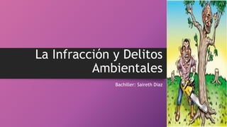 La Infracción y Delitos
Ambientales
Bachiller: Saireth Diaz
 