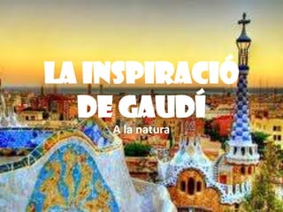 La Inspiració
  de Gaudí
    A la natura
 