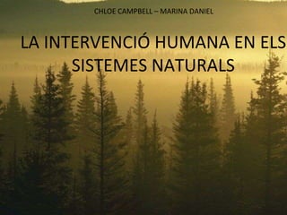 LA INTERVENCIÓ HUMANA EN ELS SISTEMES NATURALS CHLOE CAMPBELL – MARINA DANIEL 