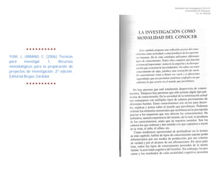 YUNI, J., URBANO, C. (2006) Técnicas
para      investigar    1.    Recursos
metodológicos para la preparación de
proyectos de investigación. 2º edición.
Editorial Brujas: Córdoba
 
