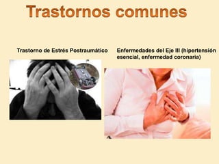 Enfermedades del Eje III (hipertensión
esencial, enfermedad coronaria)
Trastorno de Estrés Postraumático
 