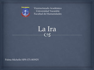 Vicerrectorado Académico
Universidad Yacambú
Facultad de Humanidades
Palma Michelle HPS-171-00392V
 