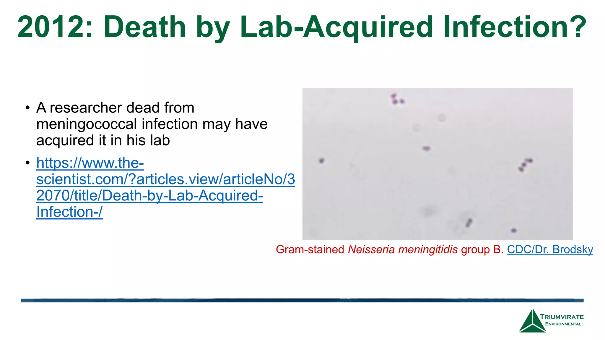 Best Practices for Preventing LaboratoryAcquired Infections in Teach…