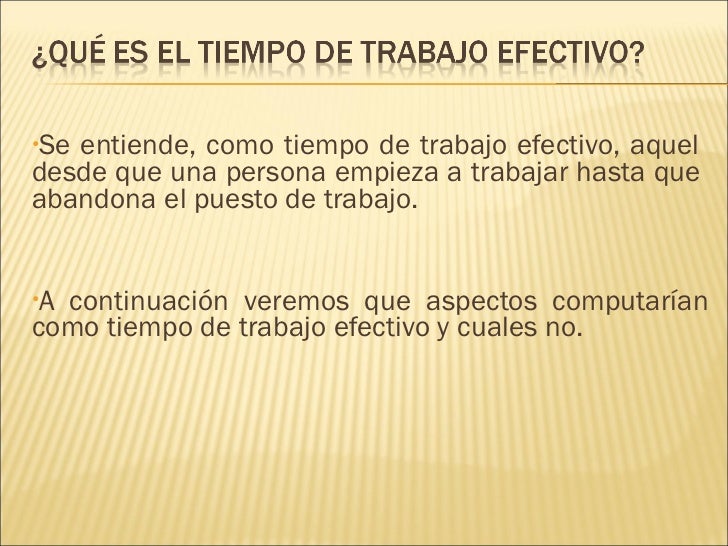 La Jornada de Trabajo.Primera Parte