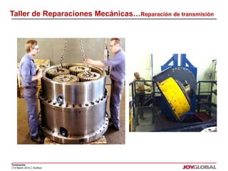 Taller de Reparaciones Mecánicas…Reparación de transmisión 
Toromocho 
│14 March 2014 │ Surface 
 