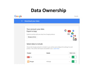Data	Ownership	
 
