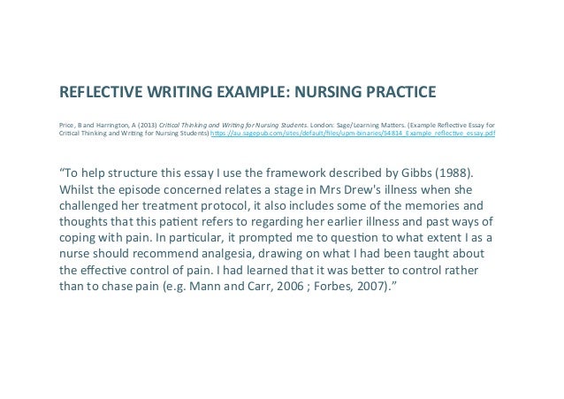 nursing reflection essay example